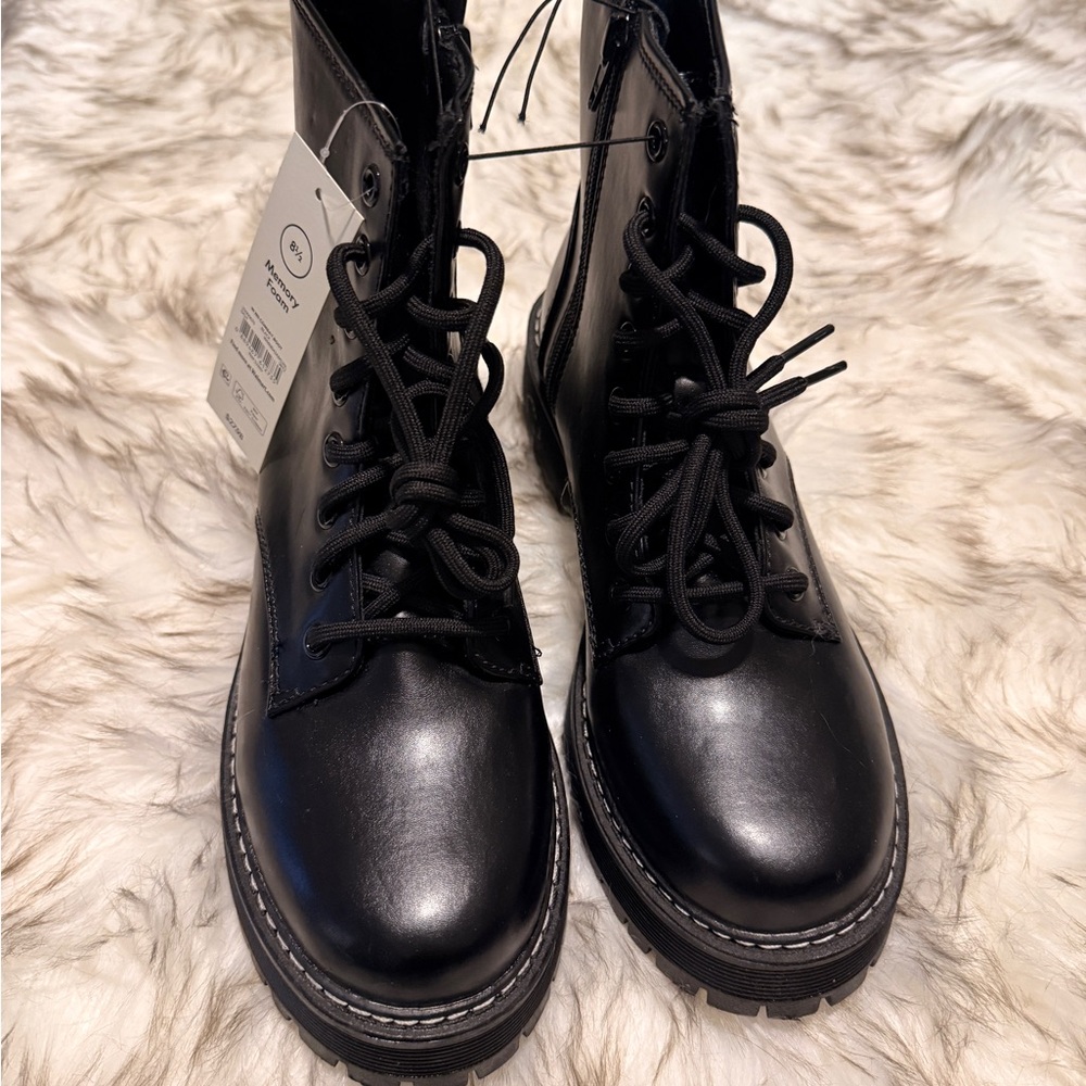 NOBO Black Combat Moto Boots